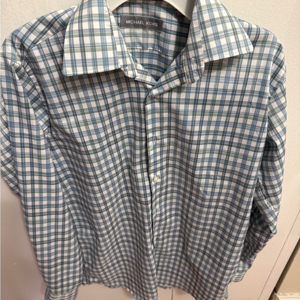 Michael Kors Blue Casual Button Down Shirt
